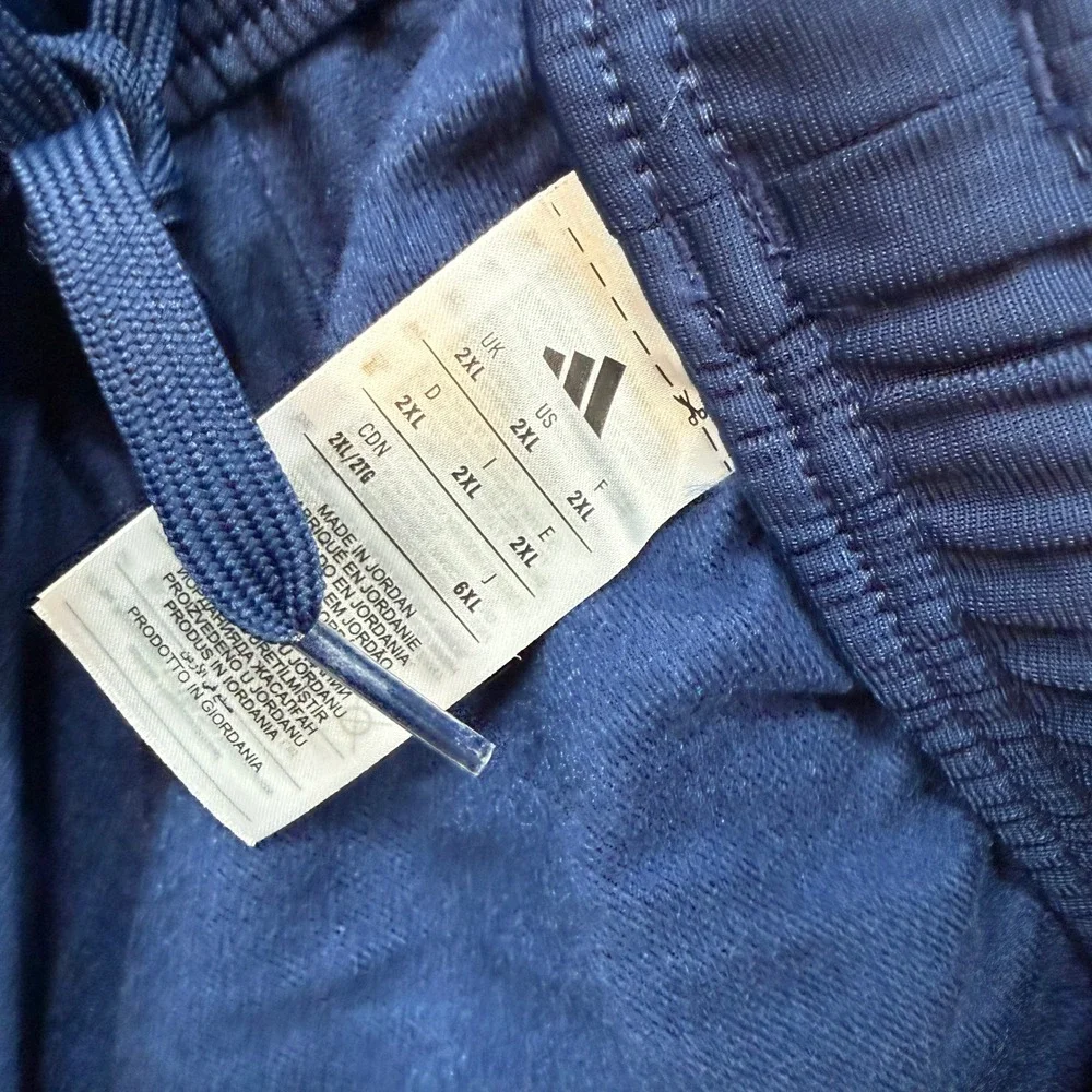 Adidas Tricot Pants Men‎ 2XL Blue Ankle Zip Athletic Tapered Sweatpants NEW